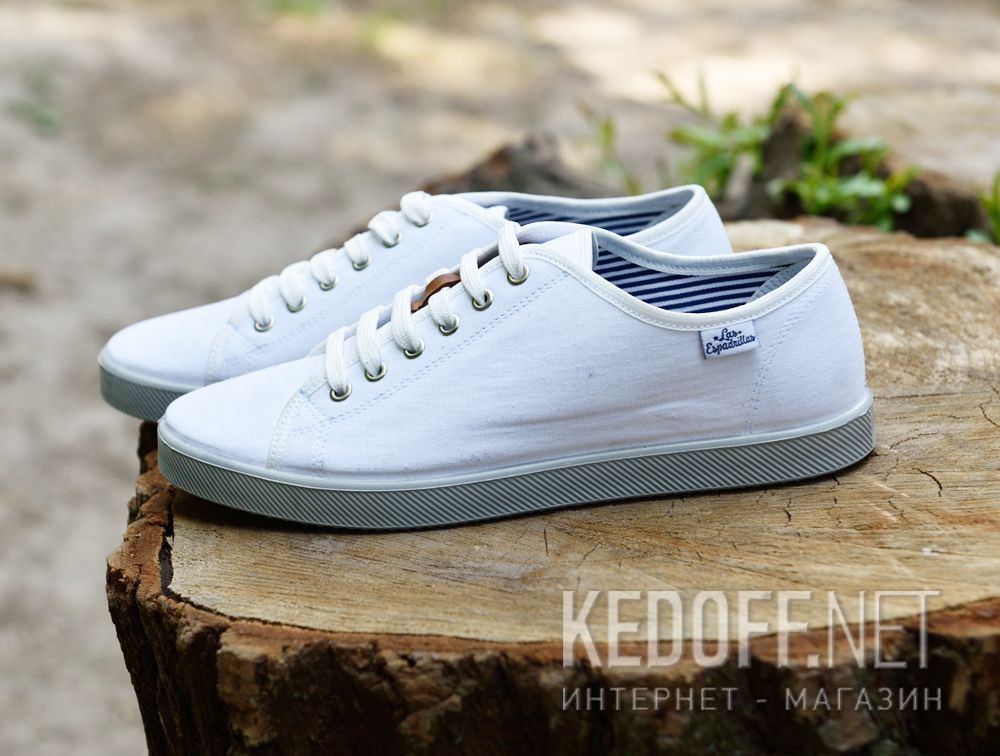 Mens sneakers Las Espadrillas 6099-13 Optical White доставка по Украине