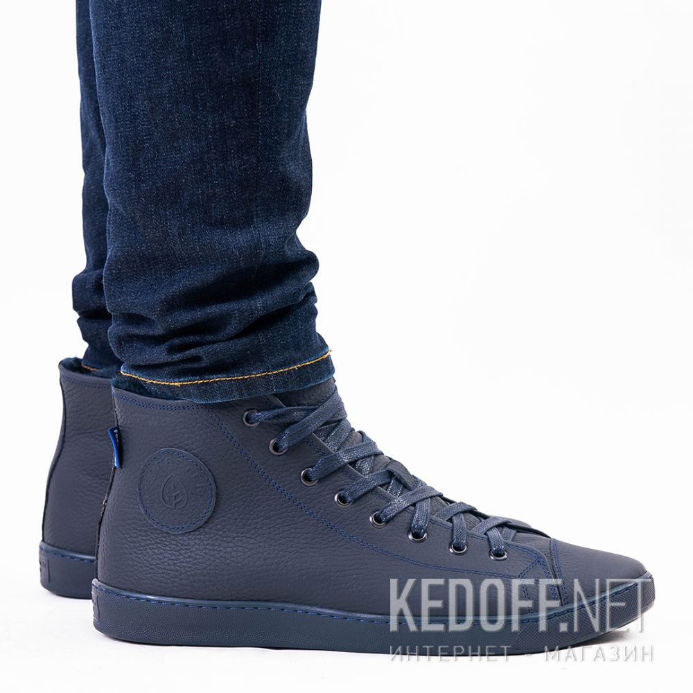 Mens leather shoes Forester Monochrome 132125-895MB (dark blue) доставка по Украине
