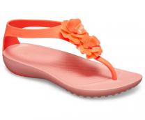 Womens sandals Crocs Serena Embellish Flip W Bright Coral/Melone 205600-6PT