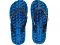 Flip flops Las Espadrillas F6574-4227 Made in Italy, unisex (blue/black)