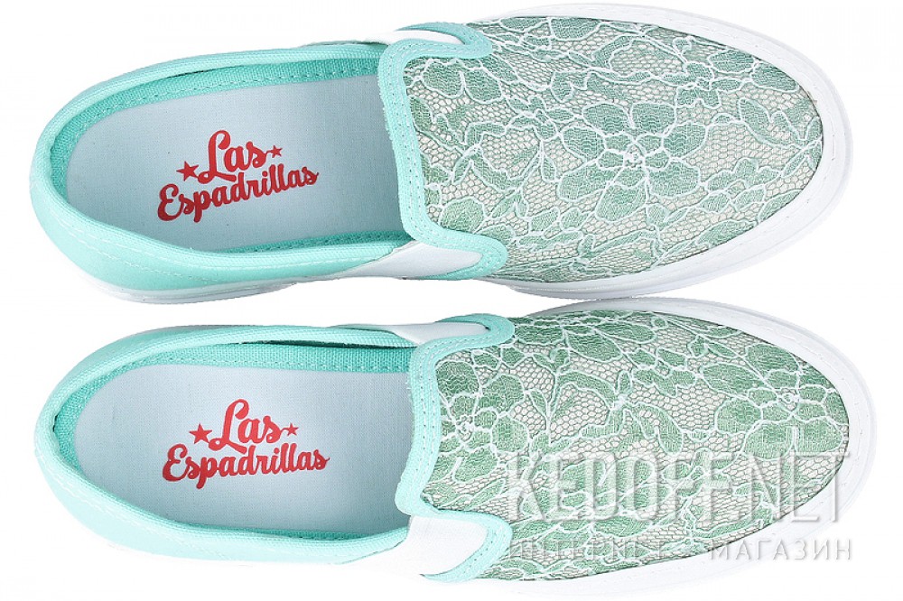 Оригинальные Текстильная обувь Las Espadrillas 5718-4340 унисекс    (бирюзовый/голубой)