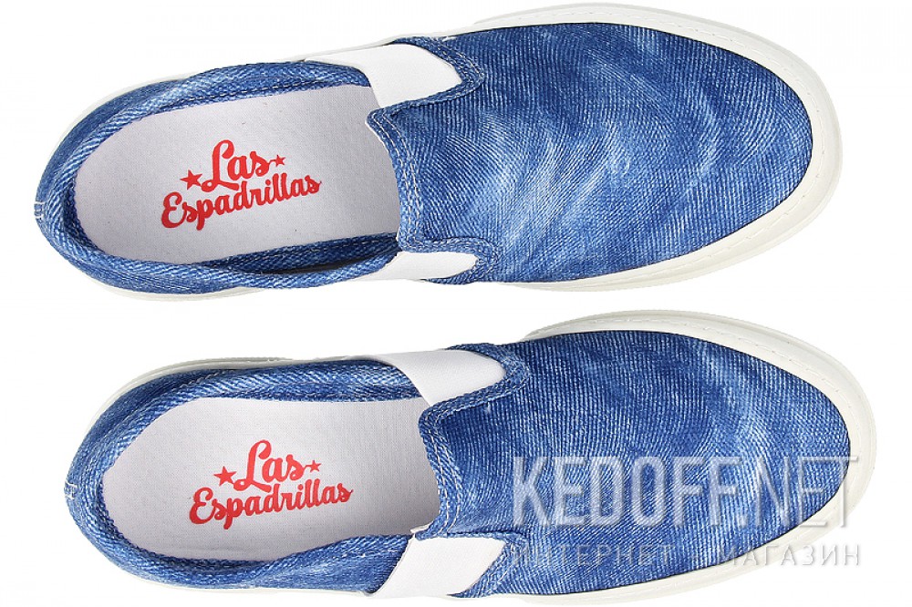 Оригинальные Женская текстильная обувь Las Espadrillas 5718-44    (голубой)